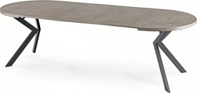 Kihúzható étkezőasztal 100–250 cm méretben, beton/fekete színben LUKAS