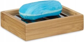 Téglalap alakú szappantartó természetes bambuszból D22