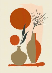 Poszter 64x90cm Vázák pirosban