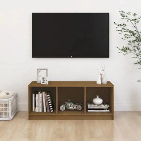mézbarna tömör fenyőfa TV-szekrény 104 x 33 x 41 cm