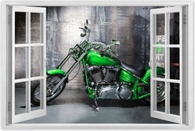 Poszterek 60x40 Zöld chopper Motorkerékpár