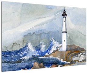 Világítótorony festményének képe (90x60 cm)