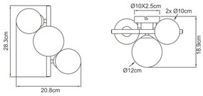 Globo 56133-3W - LED mennyezeti lámpa RIHA 3xG9/3,5W/230V