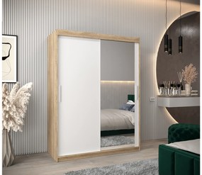 Ruhásszekrény 150 cm Toki 2 (szonoma tölgy + matt fehér). 1064996