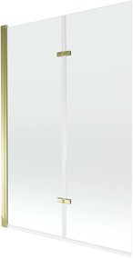 Mexen Castor Kádparaván 2 részes 120 x 150 cm,  átlátszó nano, arany - 892-120-002-50-00 Kádparaván