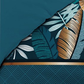 Petróleumkék egyszemélyes pamut ágyneműhuzat 140x200 cm Alianor – douceur d'intérieur