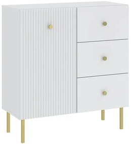 Elegáns Komód Fehér/Arany Színben. VIENA 91 cm.