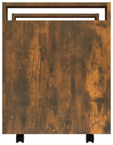 füstös tölgy színű szerelt fa asztal-kocsi 60 x 45 x 60 cm