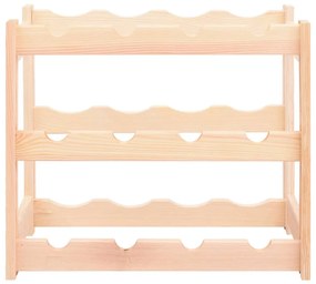 Fenyőfa bortartó állvány 12 palackhoz