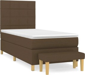 vidaXL sötétbarna szövet rugós ágy matraccal 80 x 200 cm