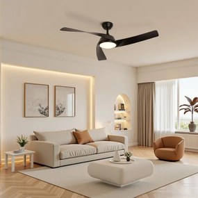 ZEVENTI - LED mennyezeti ventilátor AERYS  LED/24W/230V Wi-Fi Tuya fekete + távirányító