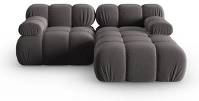 Sötétszürke bársony sarokkanapé (jobb oldali) Bellis – Micadoni Home