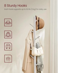 Álló ruhafogas fa 8 akasztóval, cappuccino bézs
