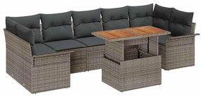 vidaXL Kerti Kanapé Szett párnával 8 pcs Szürke