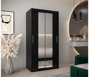 Ruhásszekrény 100 cm Toki 1 (matt fekete + matt fekete). 1064878