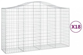 18 db íves horganyzott vas gabion kosár 200x50x120/140 cm