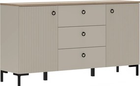 Komód, szürkésbarna Taupe/silverjack tölgy, DOMCA 2D3S