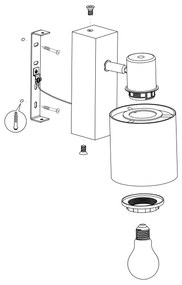 Eglo 99488 - Fali lámpa BATALLAS 1xE27/10W/230V