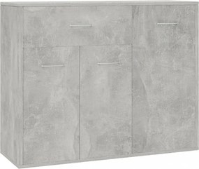 betonszürke szerelt fa tálalószekrény 88 x 30 x 70 cm