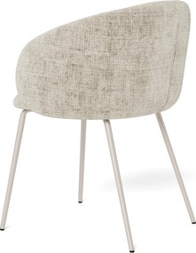 MAZZONI EXPORT CLARA Bézs (Juto 4 szövet)/szürke-bézs váz (cashmere) - MODERN KÁRPITOZOTT KAGYLÓSZÉK LOFT STÍLUSÚ NAPPALIBA/ÉTKEZŐBE/IRODÁBA