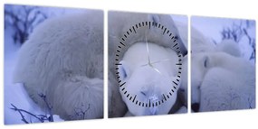 Kép - Jeges medve (órával) (90x30 cm)