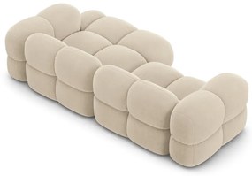 Bézs bársony sarokkanapé (jobb oldali-heverő résszel) Loretto – Cosmopolitan Design