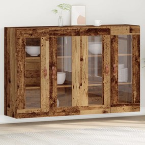 Falra Szerelhető Szekrények 2 db Régi Fa 69.5x34x90 cm Mérnöki Fa