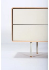 Fehér-natúr színű tölgyfa TV-állvány 150x64 cm Fina – Gazzda