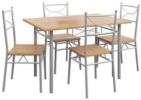 Casaria PAUL étkezőgarnitúra, 5 részes, természetes barna