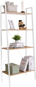 Polcállvány, 4 polcos, tölgy/fehér, THEA