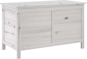 vidaXL fehér tömör fenyőfa kerti tárolóláda 99 x 49,5 x 58,5 cm