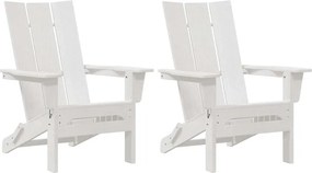 vidaXL Kerti Szék 2 pcs Fehér 80.5 x 74.5 x 92 cm Polietilén