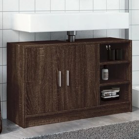 barna tölgy színű szerelt fa mosdószekrény 90 x 29 x 55 cm