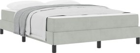 vidaXL Boxrugós ágy matracmal Világosszürke 140 x 190 cm szövet
