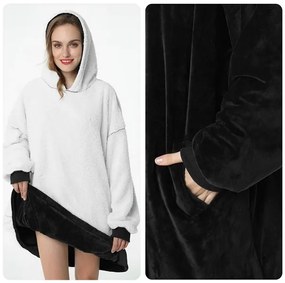 Ujjakkal és kapucnival ellátott takaró - Huggle Hoodie - black