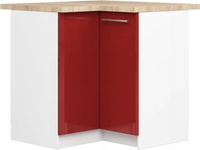 Olivia szekrény S90/90 Asztallap Fehér Piros Fényes Akd