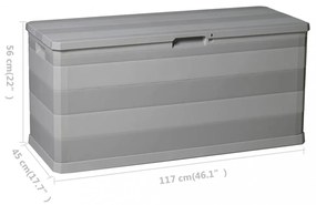 szürke kerti tárolóláda 117 x 45 x 56 cm
