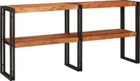 vidaXL Konzolasztal polcokkal Barna 160 x 33 x 75 cm Tömör Akácfa
