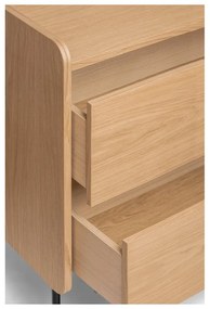 Natúr színű magas komód tölgyfa dekorral 80x82 cm Wrap – Bonami Selection