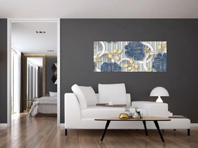 Kép - Rózsák és körök (120x50 cm)