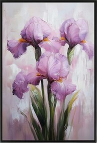 Poszter Keret Alumínium Természet Kert Rét Virágok Rózsaszín Írisz Csokor 40x60