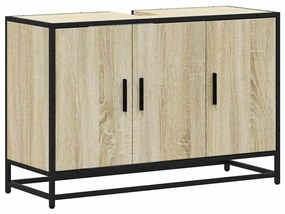 Sonoma tölgy szerelt fa fürdőszobai mosdószekrény 90x33x60 cm