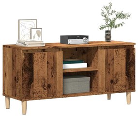 antik fa színű szerelt fa TV-szekrény 102 x 35 x 50 cm