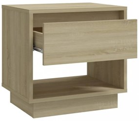 2 db sonoma tölgy színű szerelt fa éjjeliszekrény 45x34x44 cm