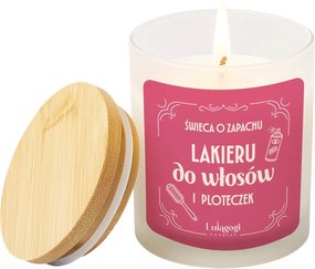 Hajlakk és pletyka illatú Gyertya Ajándék Fodrásznak