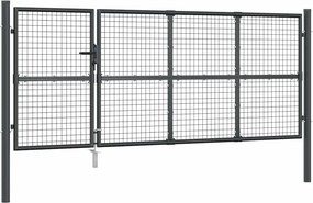 vidaXL antracit színű horganyzott acél hálós kerti kapu 350 x 125 cm