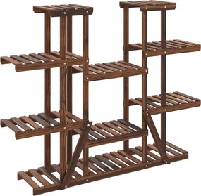 vidaXL tömör fenyőfa virágtartó állvány 110 x 25 x 110,5 cm