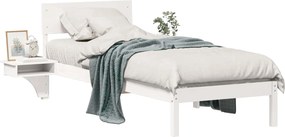 vidaXL Ágykeret fejtámlával Fehér 75 x 190 cm Tömör fenyőfa