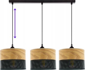 Függőlámpa Csillár Búra Lyukacsos Fából E27 Led