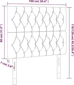 sötétkék bársony fejtámla 100 x 7 x 118/128 cm